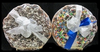 Chocolate Covered Pretzel Popcorn Pizzas