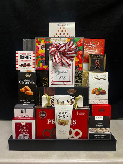 Corporate Gift Basket - Glittering Gold Faux Leather Tray