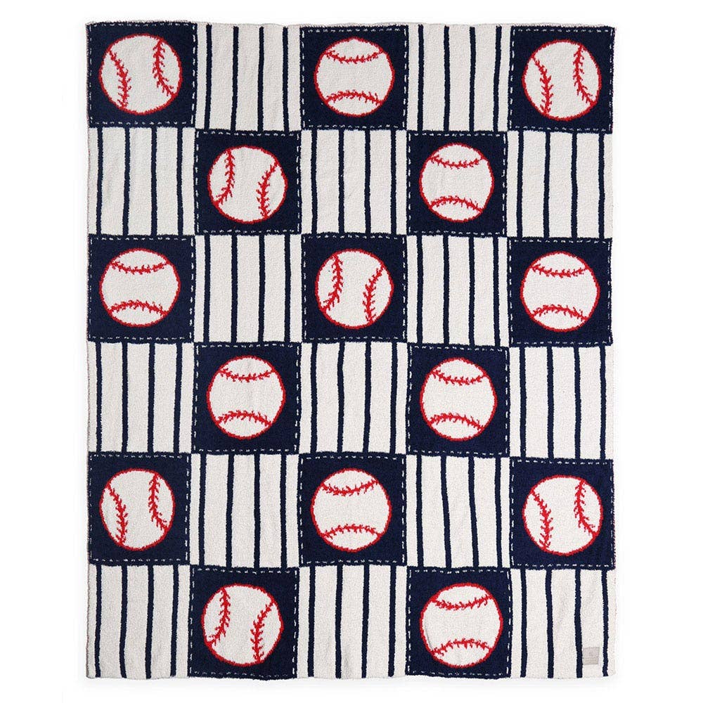 Baseball Patterned Reversible Throw Blanket - 50 x 60