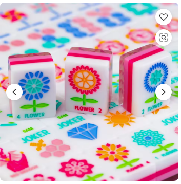 Luxury Pink Gradient Girly Acrylic Mahjong Tile Set - pink racks, bow and heart joker tiles, floral suits - NMJL compatible mahjong gift, Corey Paige, Bespoke Mahjong, My Fair Mahjong, Oh My Mahjong, NYC gift shop