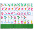 Summer Green Acrylic Mahjong Tile Set displayed showing all suits - tropical bamboo tiles with palm trees and seahorses, surfboard crak tiles, pool float dot tiles, hibiscus flower tiles, wave NEWS wind tiles, and summer joker tiles with ice cream, pineapple, and swimsuit - NMJL compatible American mahjong gift set, Corey Paige, Bespoke Mahjong, My Fair Mahjong, Oh My Mahjong - NYC luxury gift shop, nationwide delivery