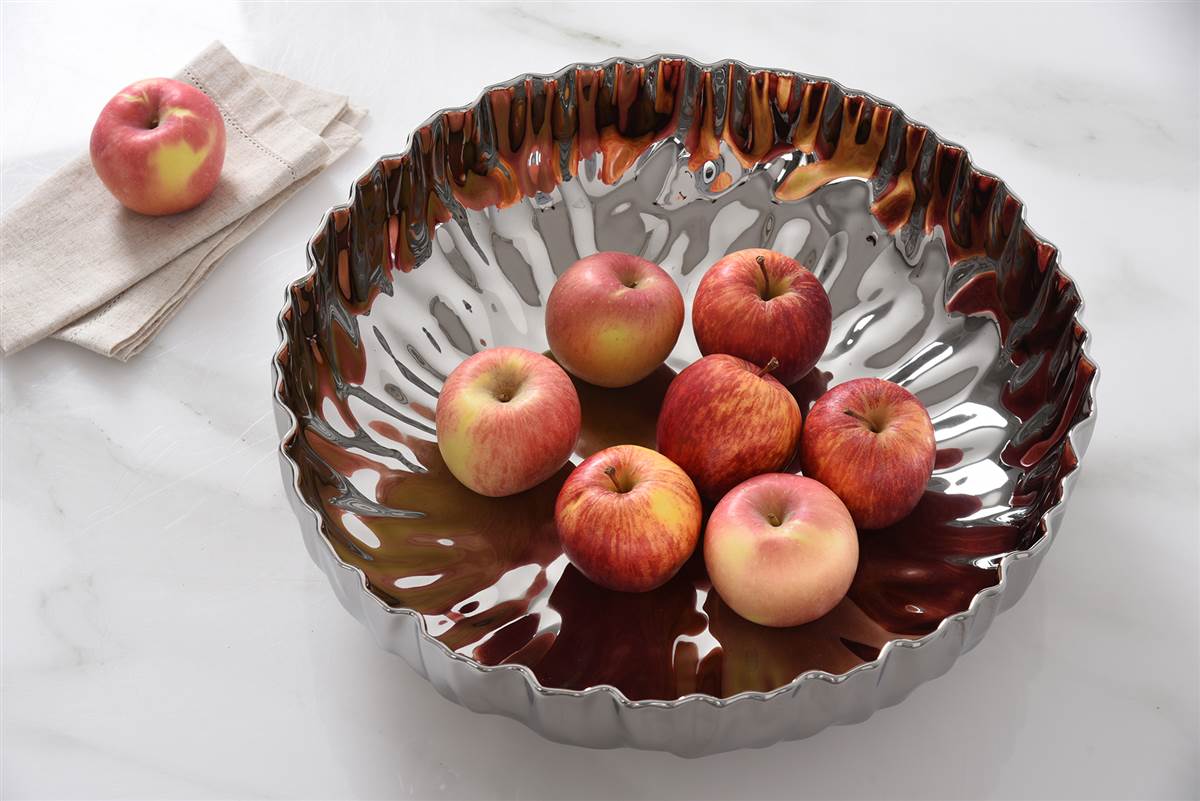 Pampa Bay "Ashley" Large Shallow Bowl Silver