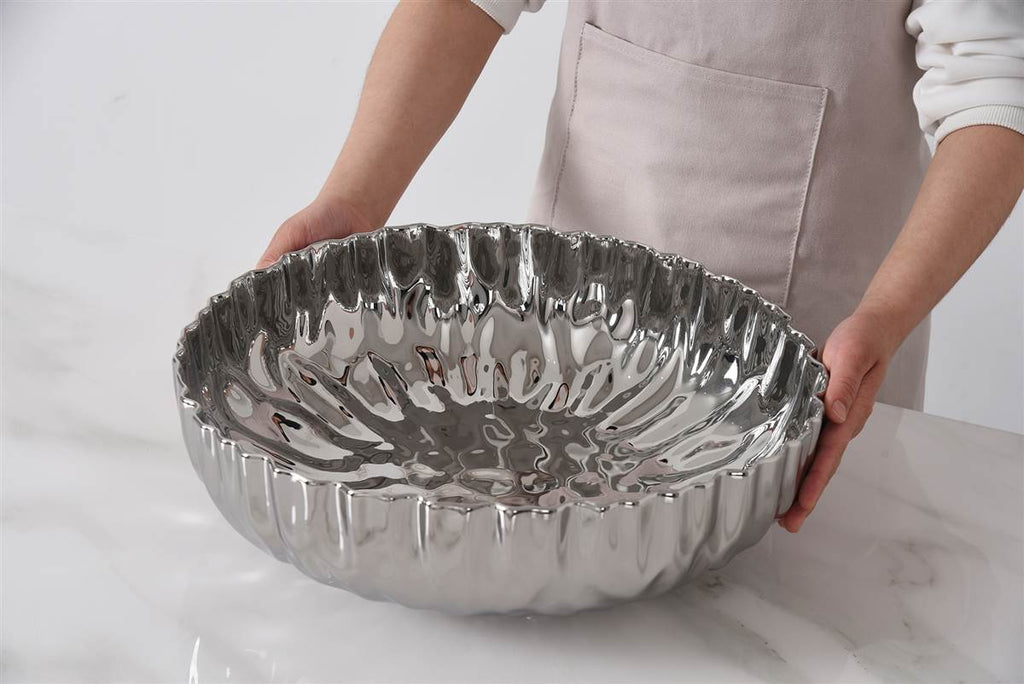 Pampa Bay "Ashley" Large Shallow Bowl Silver