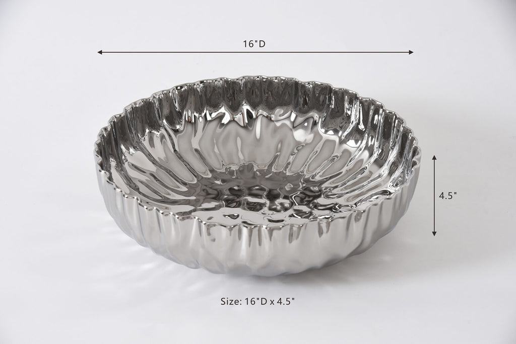 Pampa Bay "Ashley" Large Shallow Bowl Silver