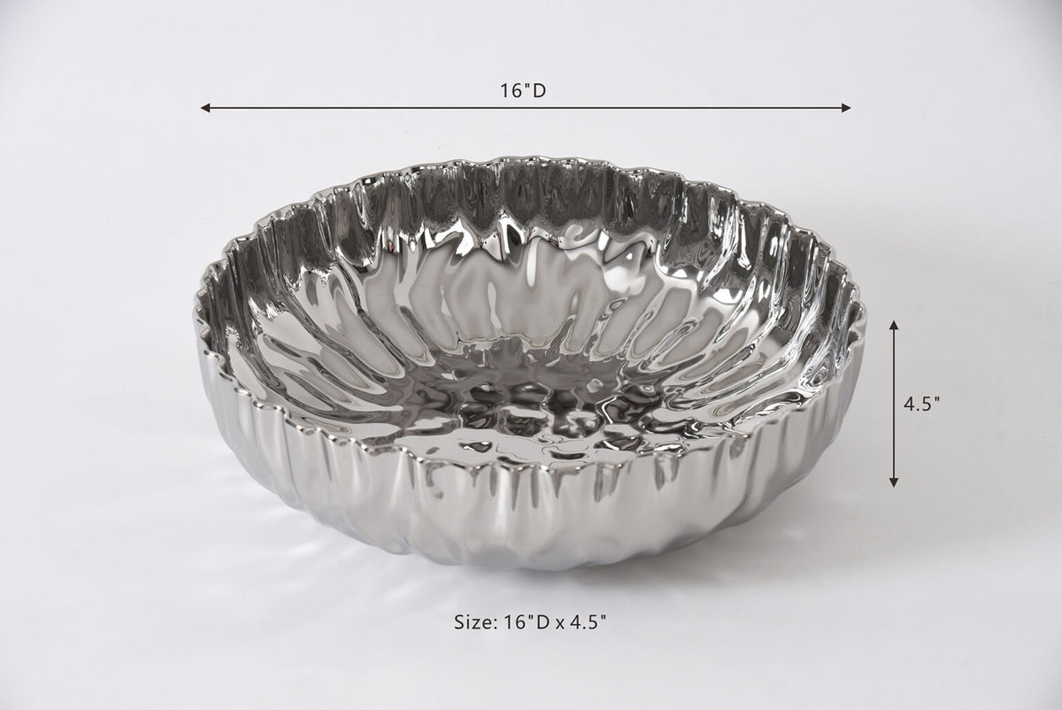 Pampa Bay "Ashley" Large Shallow Bowl Silver