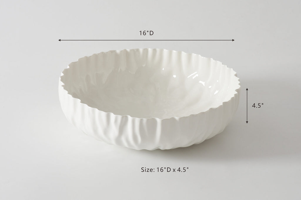 Pampa Bay "Ashley" Mascali Bianca Large Shallow Bowl - White