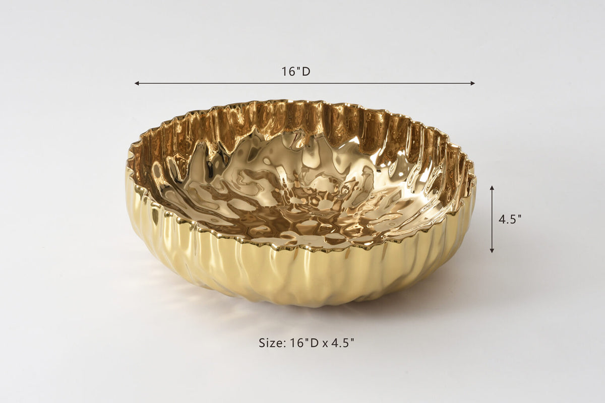 Pampa Bay "Ashley" Mascali D'Oro Large Shallow Bowl Gold
