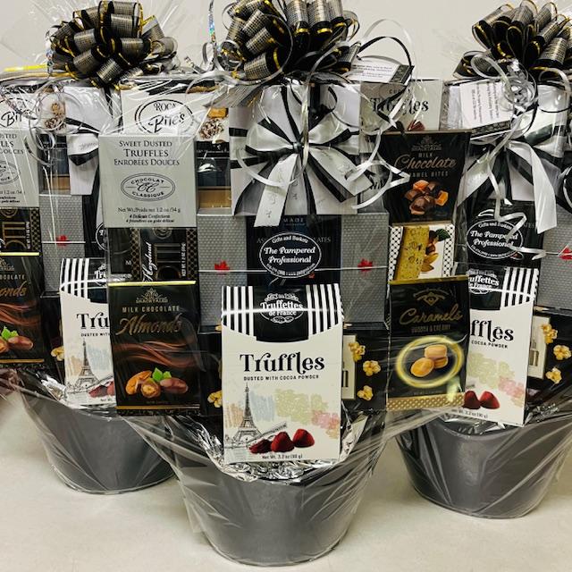 Corporate Gift Basket - Black Tie Acrylic Beverage Bin
