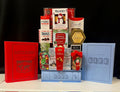Luxury LIFE or Battleship bookshelf game gift basket with premium gourmet treats - bold corporate gift for New York clients and holiday gifting