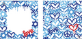 Blue Graffiti heart double sided mahjong mat for game night, Corey Paige design delivery nationwide and NYC