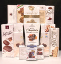 Corporate Gift Basket Winter White Condolence Gathering - comforting gourmet treats with premium chocolates, cookies, nuts, and truffles in a serene all-white presentation - thoughtful condolence gift with NYC delivery and nationwide shipping
