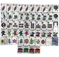 Grateful Dead-inspired blue tie-dye pearl mahjong tiles with a colorful retro 1960s look