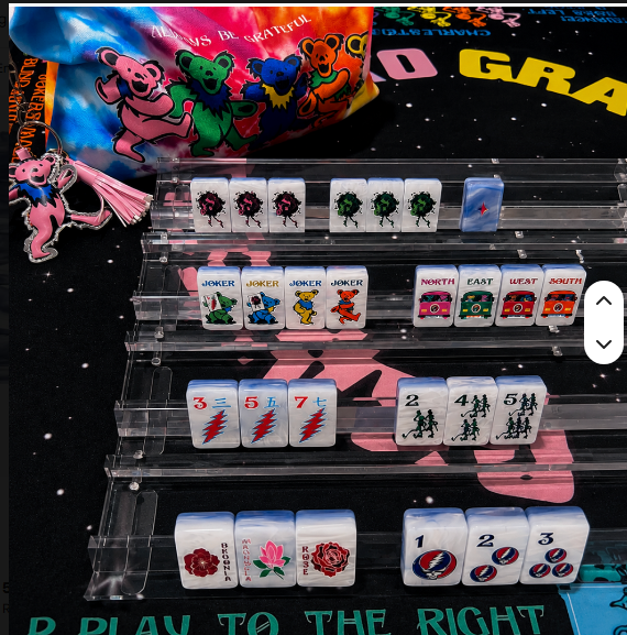 Grateful Dead Blue Tie Dye Pearl Mahjong Tiles