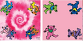 Grateful Dead-style tie-dye double-sided mahjong mat for game night, compatible with Corey Paige, Bespoke Mahjong, My Fair Mahjong and Oh My Mahjong tiles