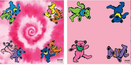 Grateful Dead-style tie-dye double-sided mahjong mat for game night, compatible with Corey Paige, Bespoke Mahjong, My Fair Mahjong and Oh My Mahjong tiles