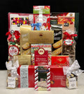 Holiday Reds Gourmet Gift Basket Luxury Gathering - premium holiday chocolates, cookies, nuts, and truffles in rich red Christmas packaging - NYC delivery and nationwide shipping