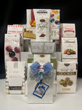 Ivory Snow Gourmet Gift Basket Luxury Gathering - premium chocolates, cookies, nuts, and truffles in elegant white packaging - perfect for all occasions - NYC delivery and nationwide shipping