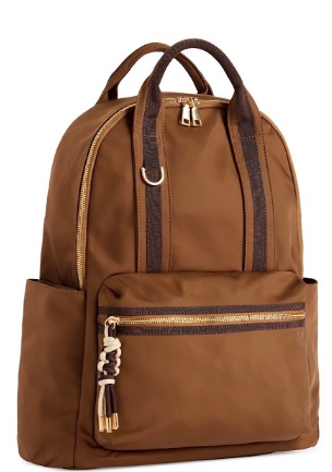 Jet Backpack in Mocha - stylish backpack for school, travel and work with gold hardware and tassel zipper pull - Long Island NYC gift store, nationwide delivery
