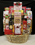 Jolly & Bright festive gourmet corporate holiday gift basket - premium Christmas and holiday gift with gourmet food, delivered nationwide and to New York City NYC - perfect for corporate gifts, client appreciation, employee gifts, and holiday gifting
