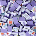 Lady Floral Theme acrylic mahjong tiles  - lavender and white American mahjong tiles featuring perfume bottle crak tiles, floral dot tiles, and fashion jokers - mahjong gift set for her, Corey Paige, Bespoke Mahjong, My Fair Mahjong, Oh My Mahjong - NYC luxury gift shop, nationwide delivery