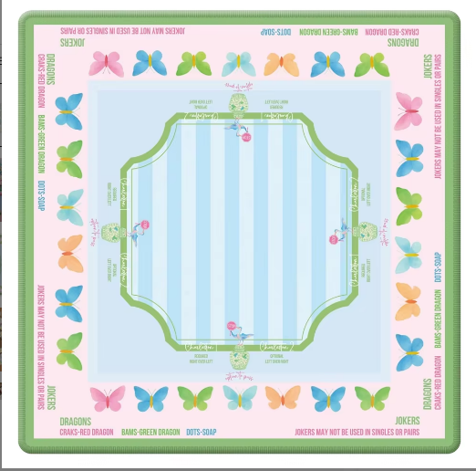 Non-Slip Mahjong Mat - Butterfly