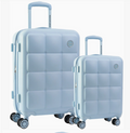 Max Studio 2-piece hard sided spinner luggage set in ice blue - 21 inch carry-on and 32 inch suitcase on wheels - travel gift for her, birthdays, holidays, corporate gifts - NYC Long Island gift store nationwide delivery