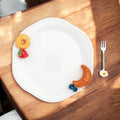 Hand-painted ceramic brunch platter and silverplate fork set - hostess gift, corporate gift, bridal shower