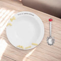 Ceramic pasta serving bowl with noodle attachments and enamel tomato pasta spoon - hostess gift, corporate gift