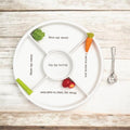 Ceramic crudite server with sectioned wells and silverplate spoon - hostess gift, corporate gift, housewarming
