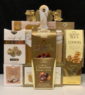 Pearl White Premium Gourmet Sweet Charcuterie Board - handcrafted white acacia wood keepsake board with luxury chocolates, biscotti, truffles, and sweet treats - perfect for corporate gifts, client appreciation, and special occasions - NYC delivery and nationwide shipping