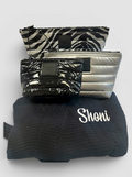 Personalized spa robe with Royln triple cosmetic bag set - monogrammed luxury gift for women, perfect for birthday, bridal shower, Mother's Day, and corporate gift