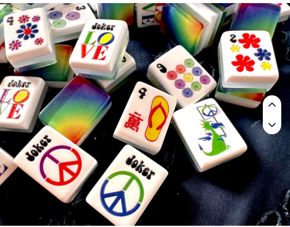 Retro Hippie Rainbow Mahjong Tiles