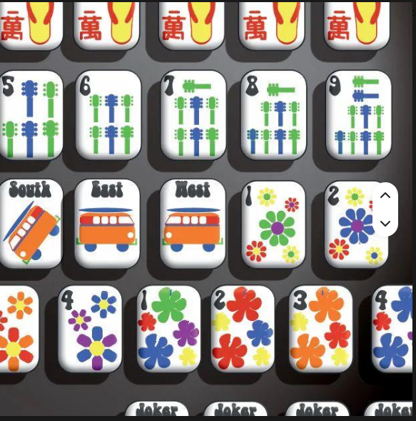 Retro Hippie Rainbow Mahjong Tiles