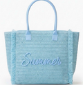 Woven Straw Fringe Tote
