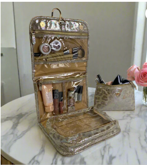 Quilted Hanging Toiletry Case