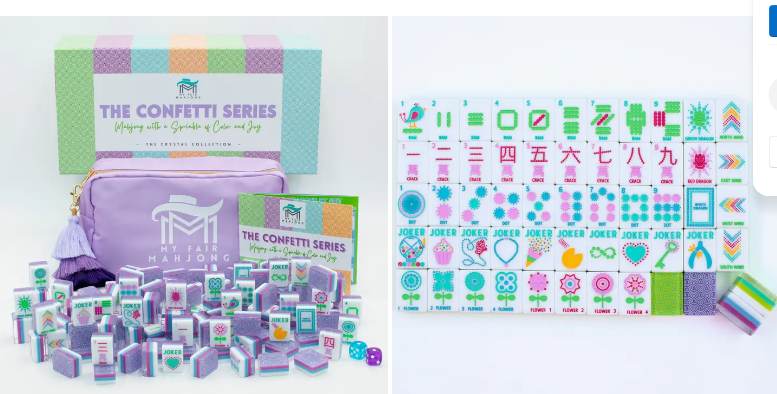 Crystal Confetti Mahjong Tile Set