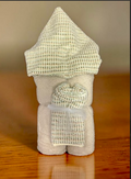 Classic beige tweed-like hooded baby towel - a timeless gender-neutral gift for newborns and toddlers, delivered nationwide from New York