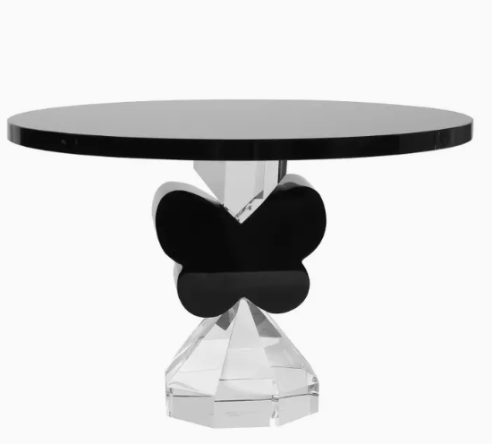 Black and Clear Crystal Butterfly Cake Plate - signature butterfly design crystal serveware, wedding and client gift, NYC luxury gift shop | The Pampered Professional