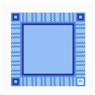 Non-slip mahjong tile mat in Blue Prism, 33x33 inches - smooth surface for easy tile sliding, luxury mahjong accessory gift, NYC gift shop nationwide delivery