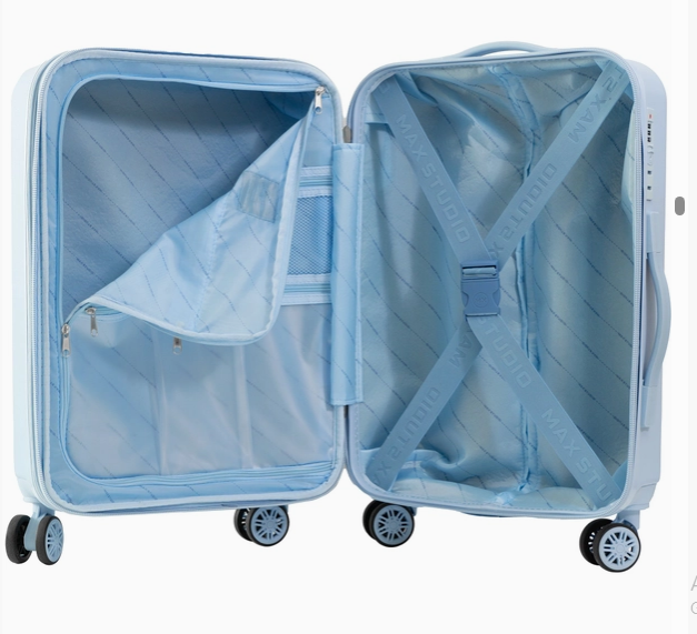 Max Studio hard sided blonde luggage set on wheels - durable ABS hardshell spinner suitcase - gifts for colleagues, family, and friends - nationwide delivery from NYC Long Island gift store