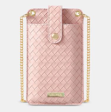 RFID blocking crossbody phone bag in blush pink - faux leather purse, birthday gift for her, nationwide delivery