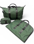 Hunter Green Hudson Travel Set - duffel bag, toiletry bag, and garment bag, monogrammed corporate gift for him, nationwide delivery from New York City and Long Island gift store