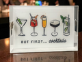 But First Cocktails acrylic tray featuring martinis and cocktails design - luxury gift for women, NYC gift shop, nationwide delivery