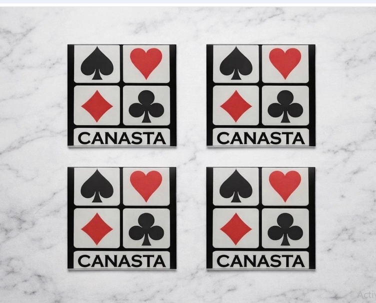 Canasta coasters with card suits; NYC corporate gifts, gifts for all occasions, nationwide delivery, Long Island gift store