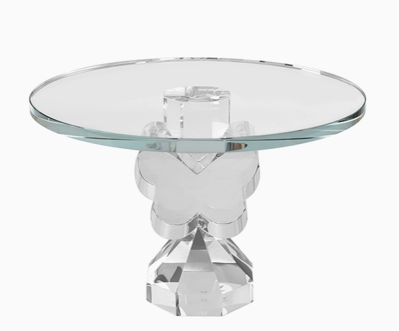 Clear Crystal Butterfly Cake Plate - limited edition high-quality crystal cake plate, Mother's Day and bridal shower gift, nationwide delivery | The Pampered Professional