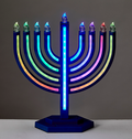 multicolor menorah for chanukah