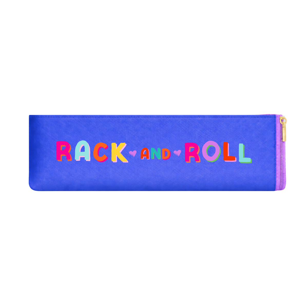 Rack & Roll mahjong rack and pusher storage bag with colorful lettering and pink hearts, a fun mahjong accessory from our Long Island gift store serving NYC with nationwide delivery.
