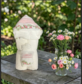 Pastel floral hooded baby towel - a beautiful bathtime gift for newborns and toddlers, shipped nationwide from New York