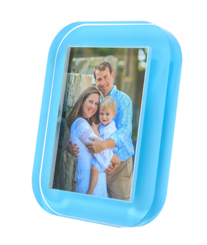 Turquoise glass picture frame 4x6 by Tara Wilson - colorful dorm room and home decor gift for teens - bat mitzvah birthday - NYC and nationwide delivery - The Pampered Professional