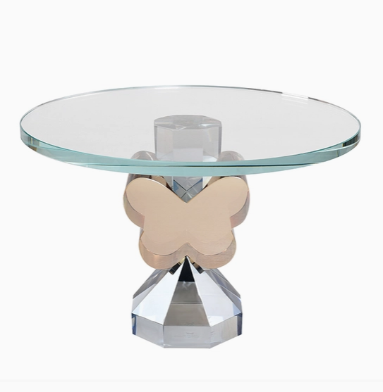 Gold and Clear Crystal Butterfly Cake Plate - limited edition two-tone crystal serving piece, bridal shower and corporate gift | The Pampered Professional